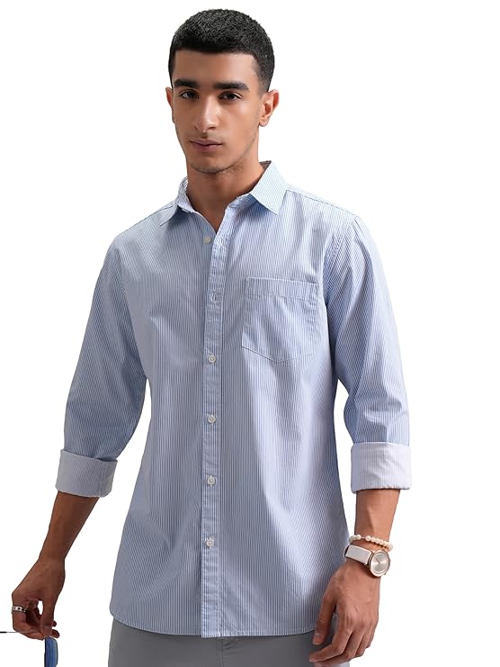 Highlander Men’s Slim Fit Striped Shirt
